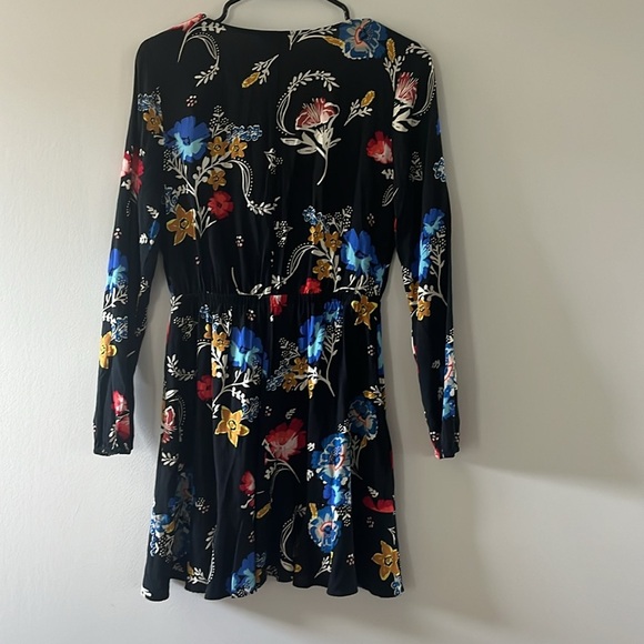 Express Floral Print Wrap Long Sleeve Ruffle Dress Size S - Picture 7 of 10